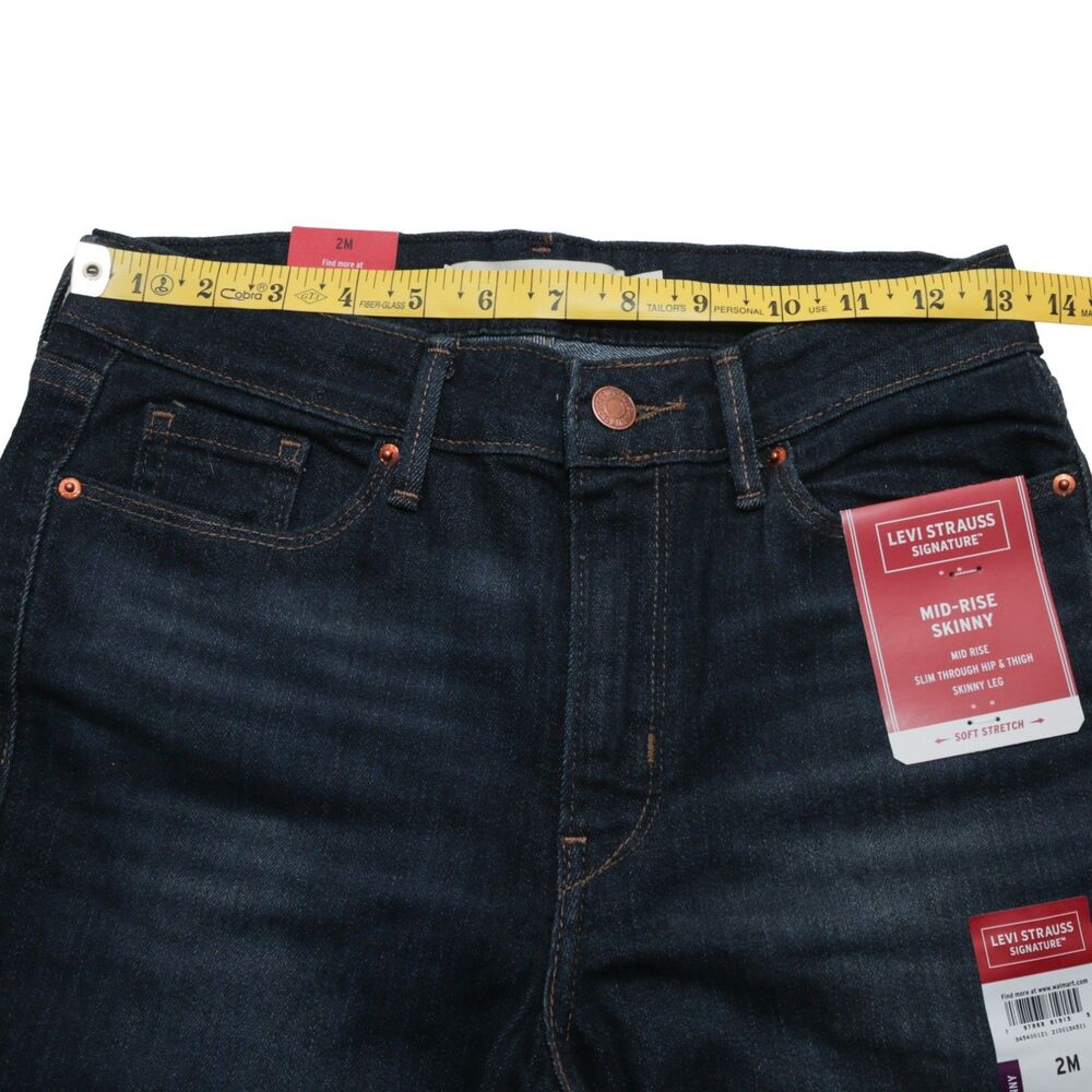 Levi Strauss Signature Mid Rise Skinny Jeans Dark Wash Women's Size 2 Stretch - Picture 6 of 8